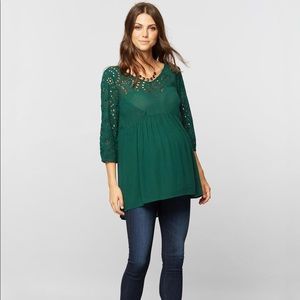 Eyelet maternity babydoll top